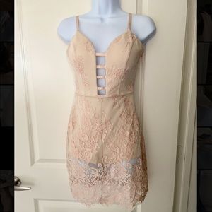Bebe mini lace romper dress